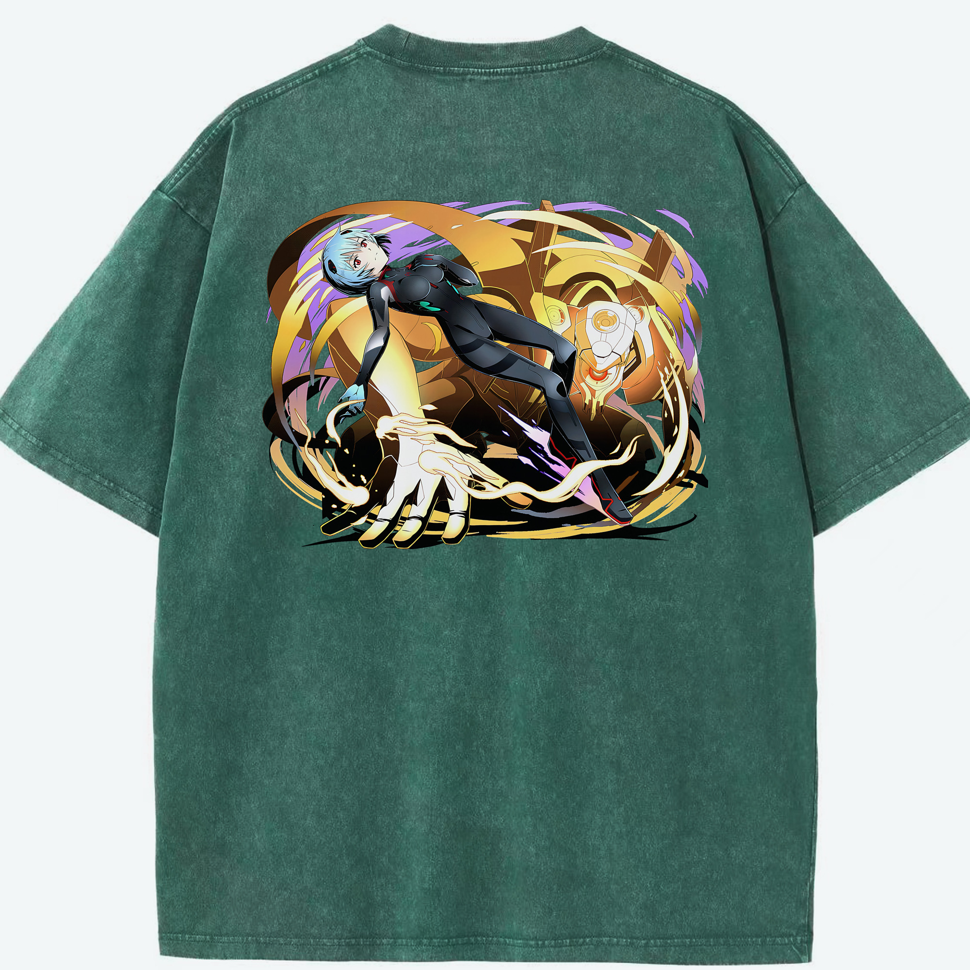 （画像用） EVA 新世紀エヴァンゲリオン 綿100% ヴィンテージ風 半袖Tシャツ（背面プリント）